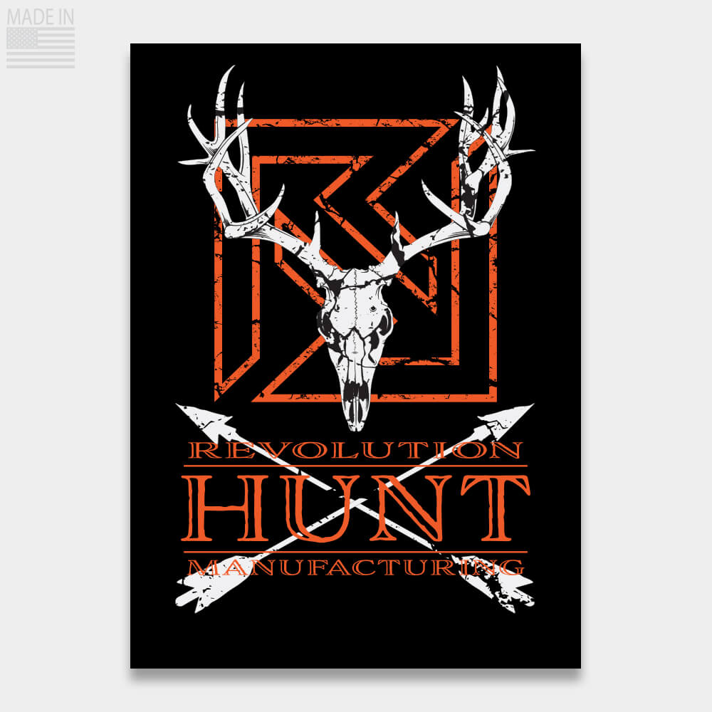 Whitetail Deer Skull Hunt Sticker with Arrows