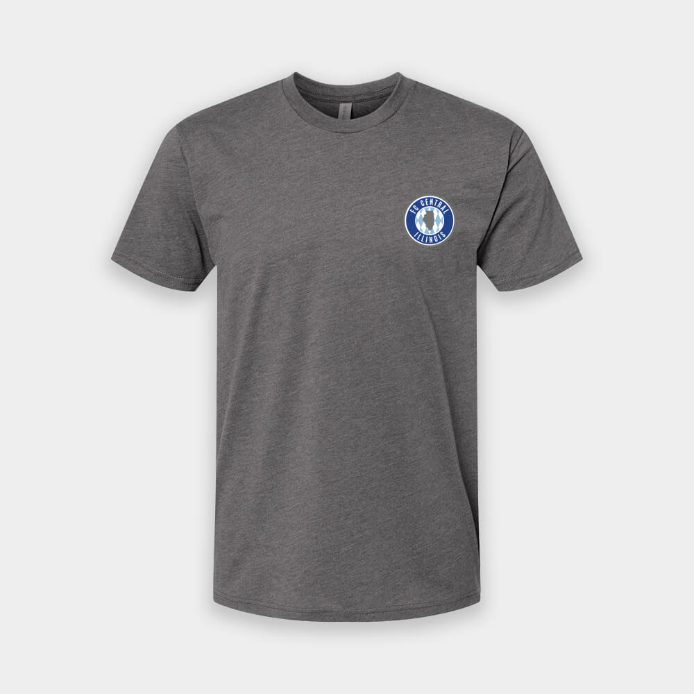 FC Central Illinois soccer club crest t shirt in dark gray