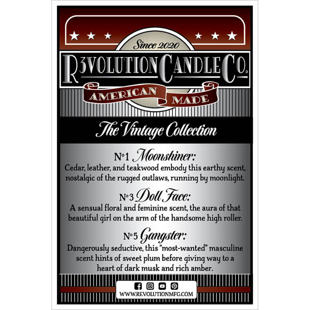 Revolution Candle Vintage Collection Sample Set Insert Card