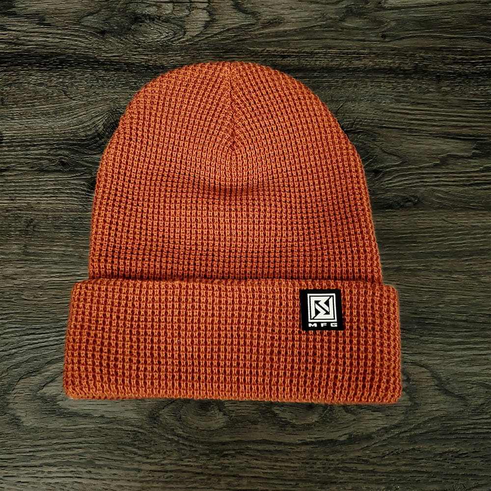 Revolution MFG Polyester Waffle Knit Beanie - Rust