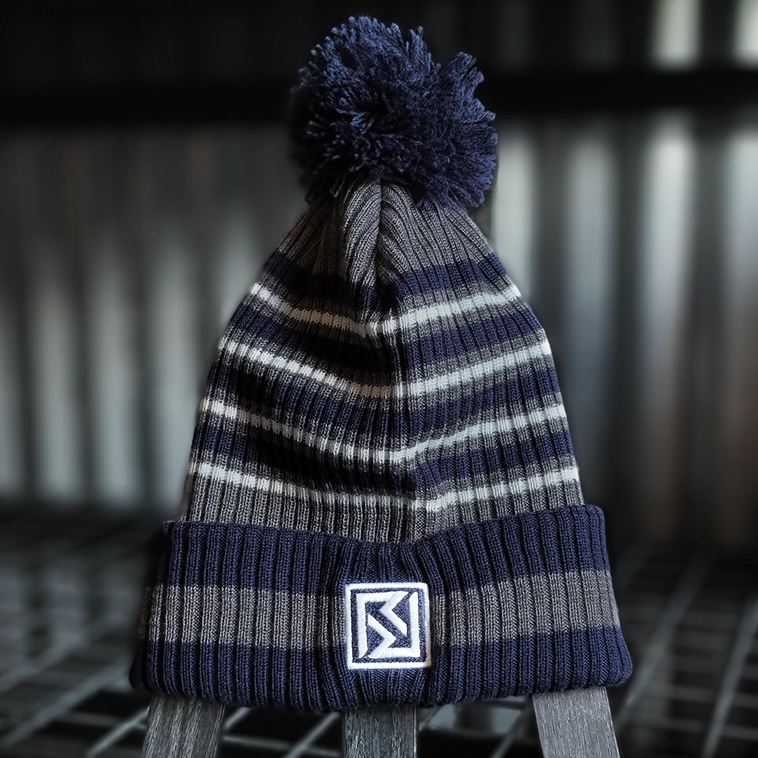 Original Logo Pom Beanie - Navy | White