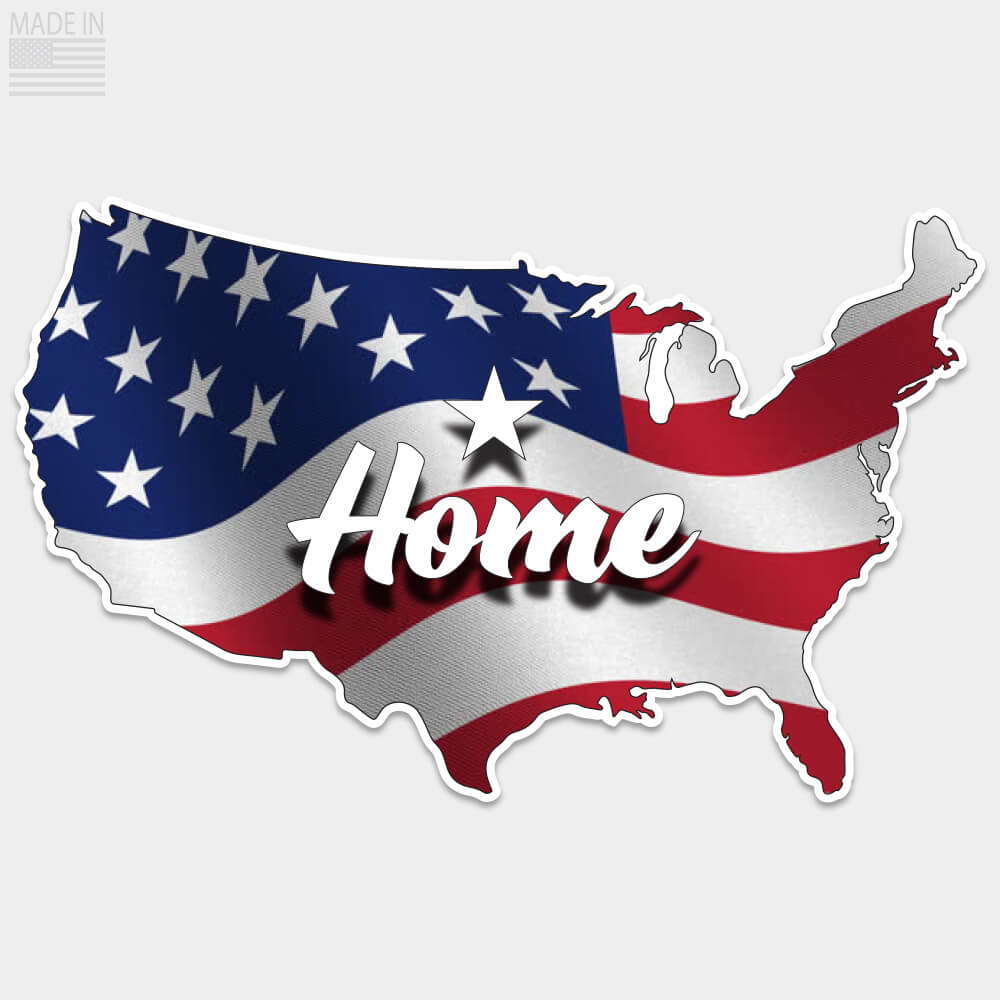 USA Flag Home Sticker