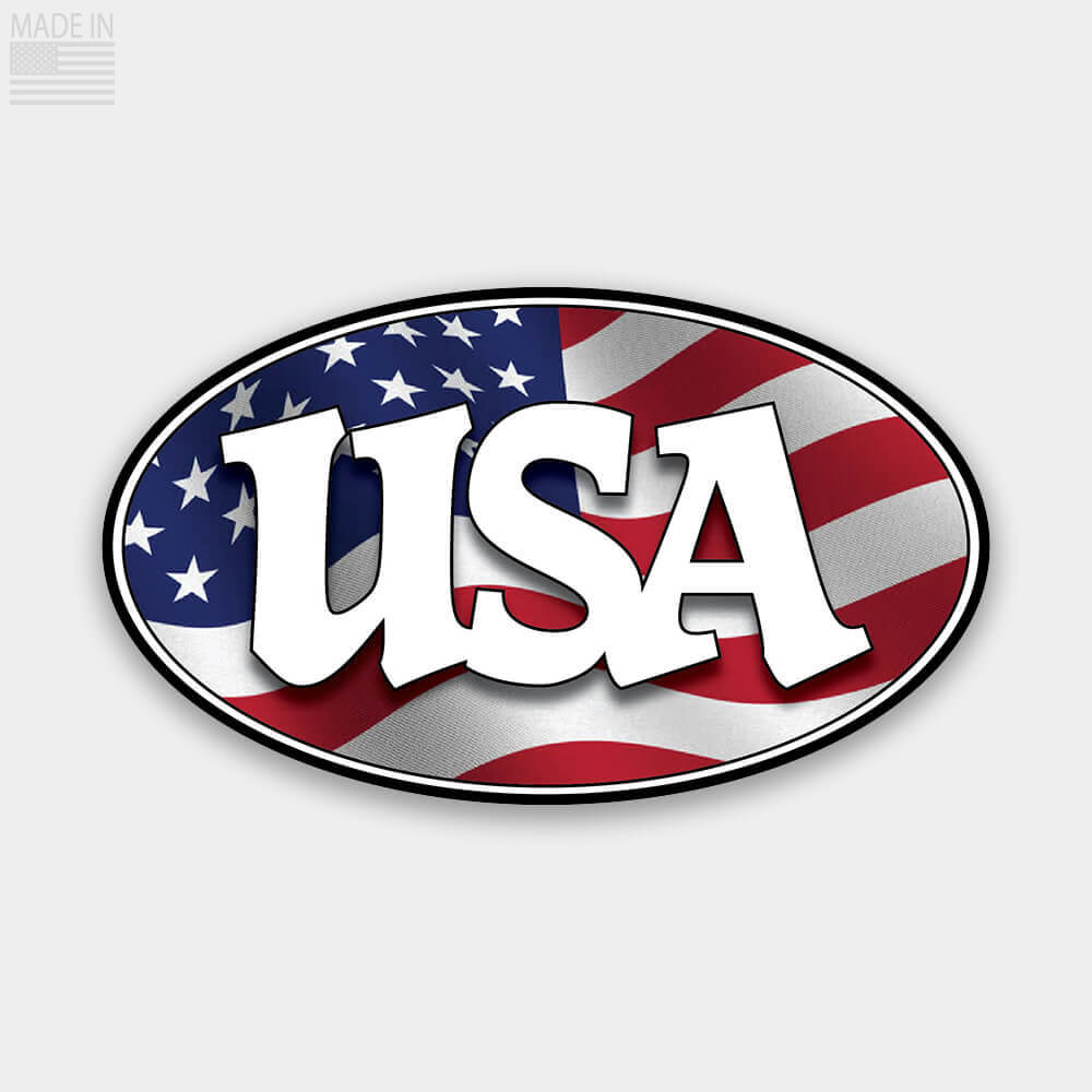 Oval USA Flag Sticker
