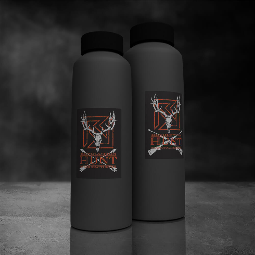 Whitetail Hunt Sticker on water bottles