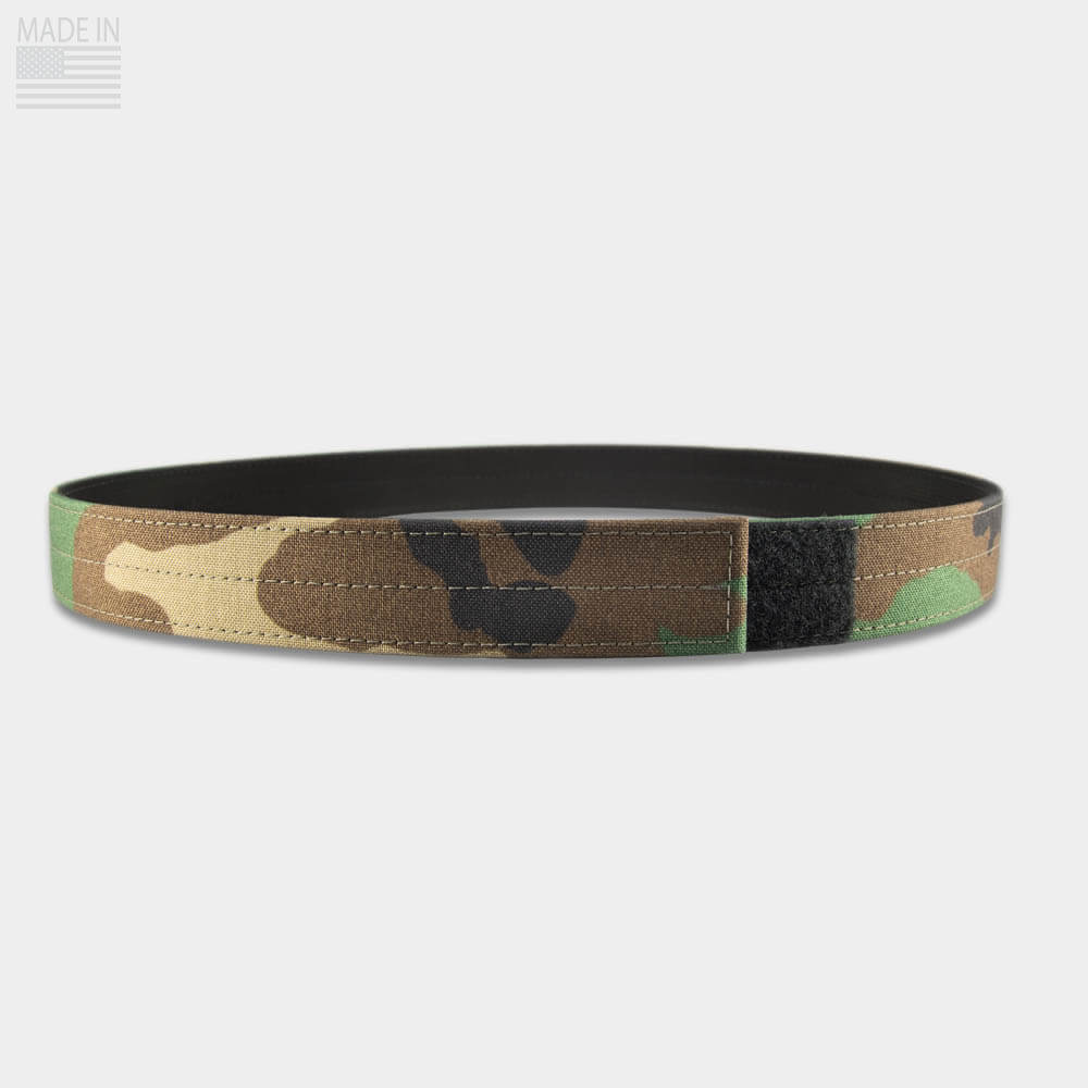 American Made Woodland Camo Cordura low profile EDC Belt