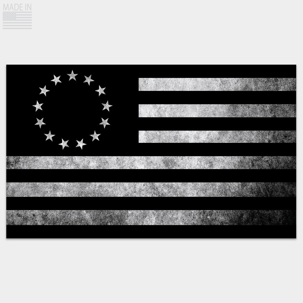 Black and Gray Betsy Ross Flag Sticker