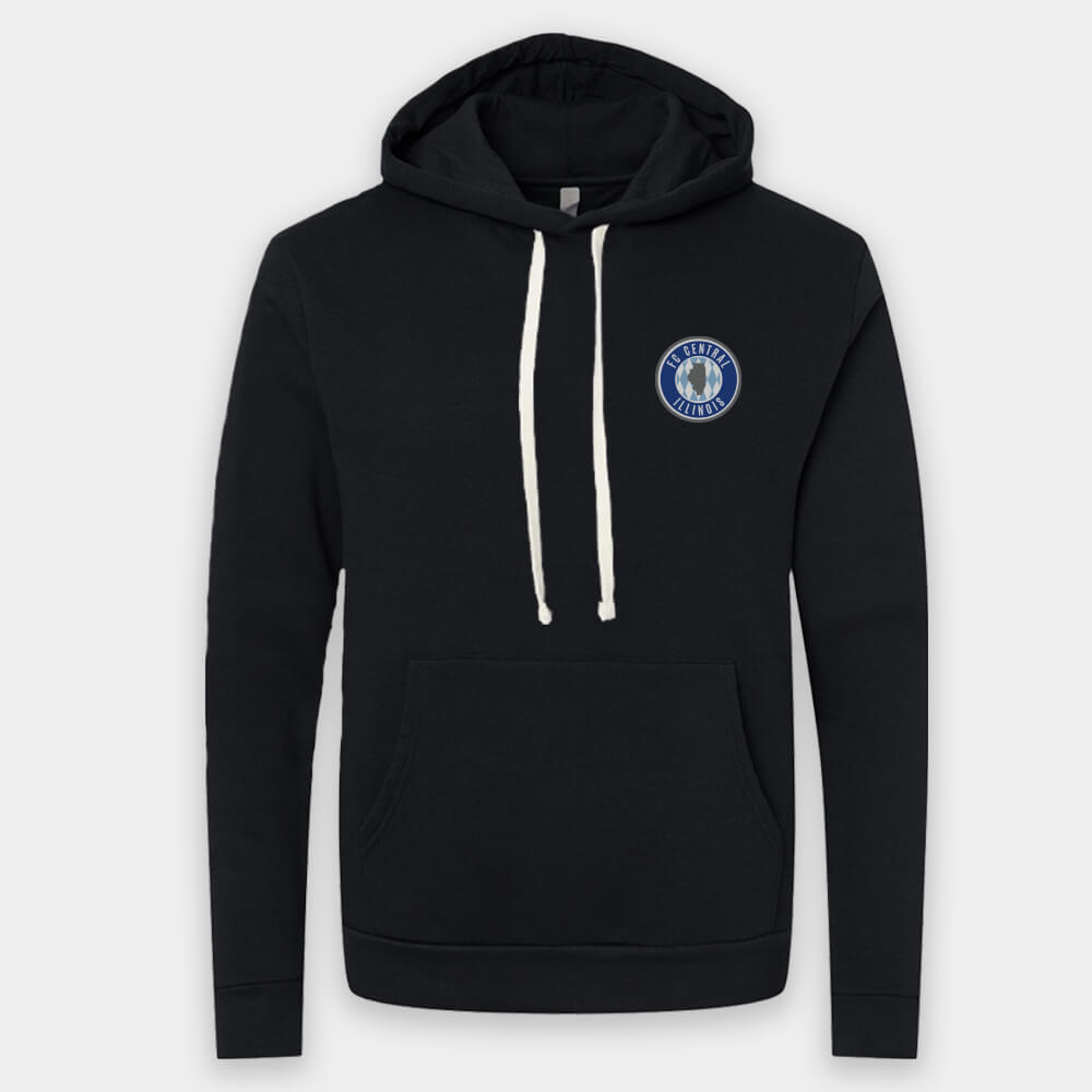 FC Central Illinois soccer club hoodie in black