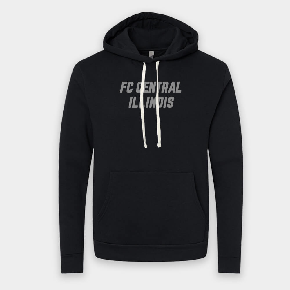 FC Central Illinois soccer club text hoodie in black