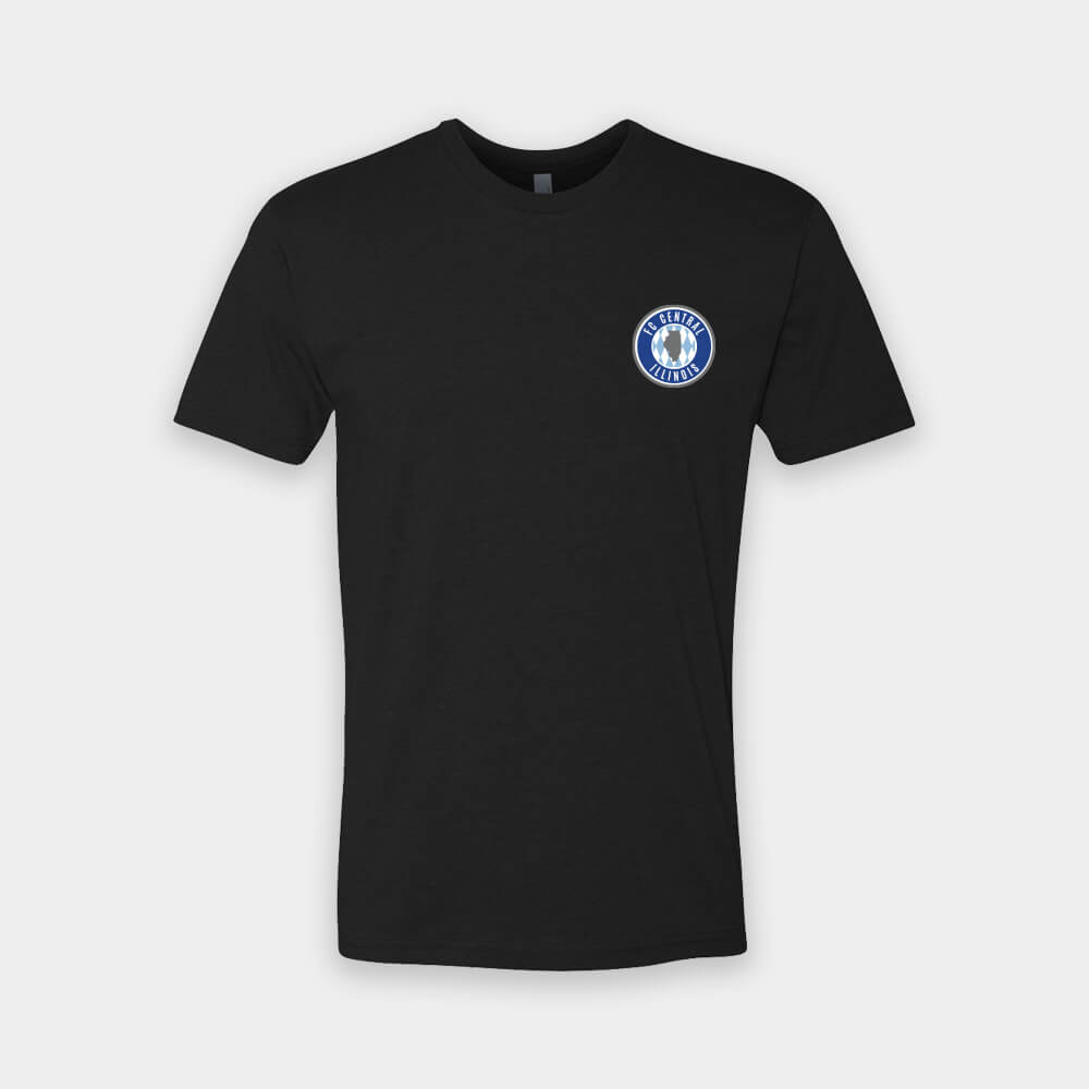 FC Central Illinois soccer club crest t shirt in black