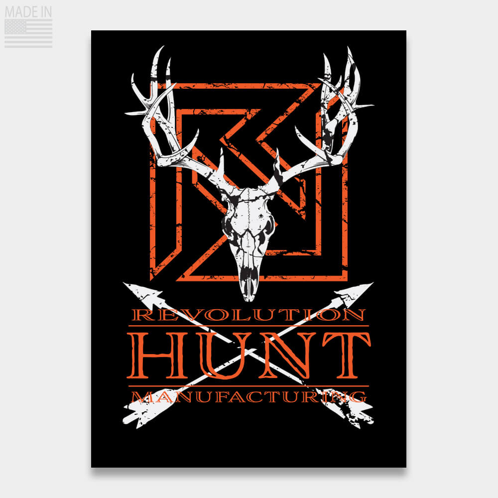 Whitetail Deer Skull Hunt Sticker with Arrows