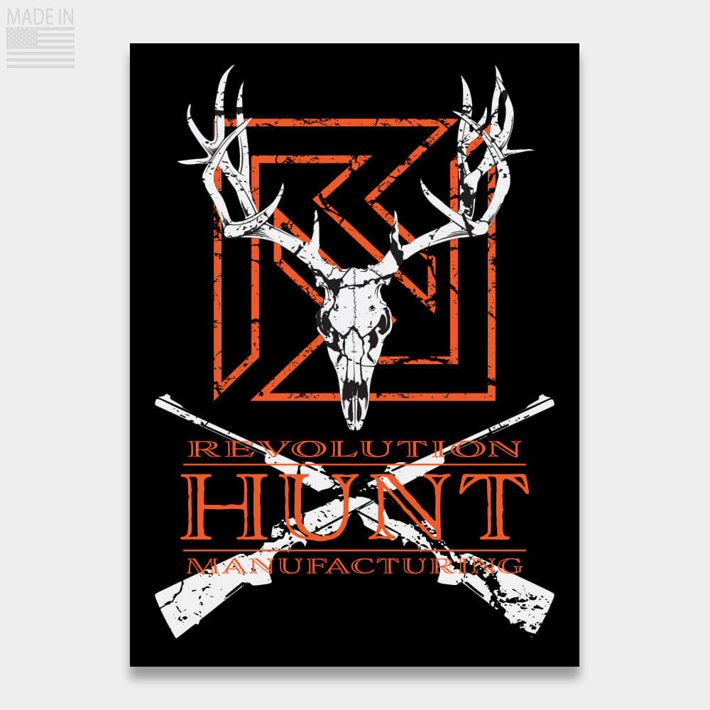 Whitetail Deer Skull Hunt Sticker with Guns