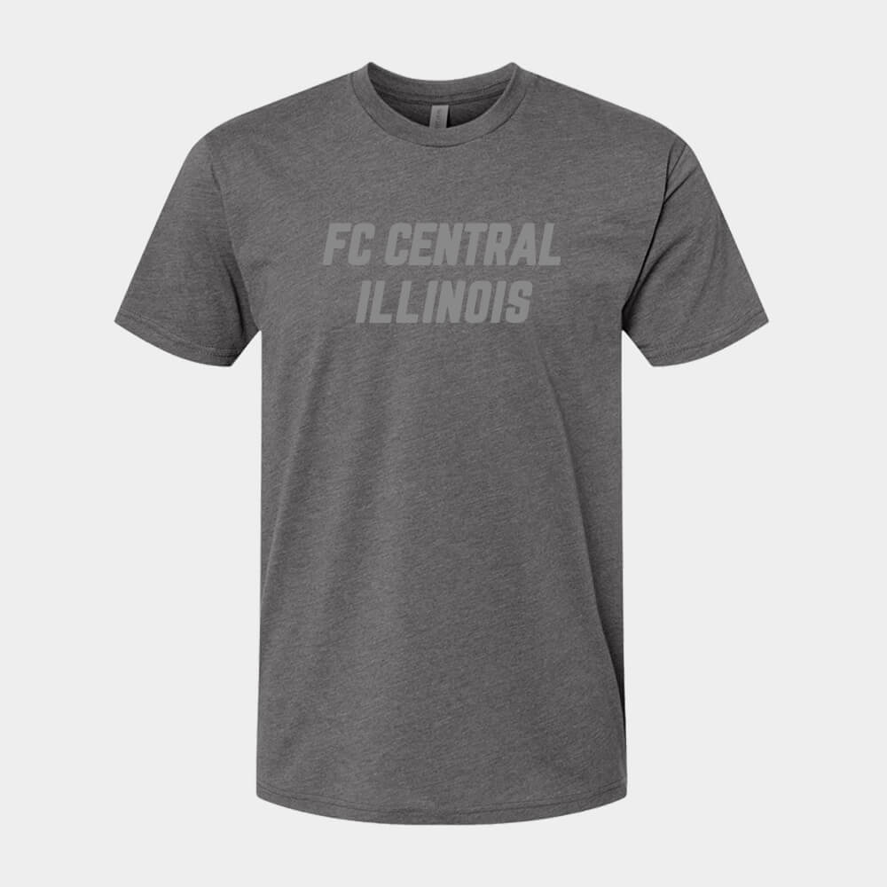 Premium FC Central Illinois Soccer club heather dark gray shirt