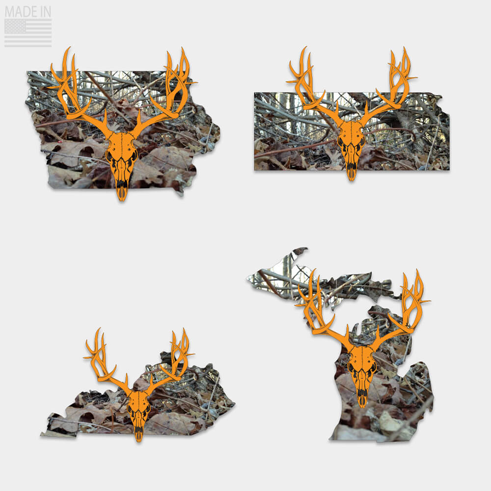 Camo Deer Skull Decal