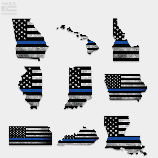 Shop | Thin Blue Line Sticker - US States | Revolution Mfg