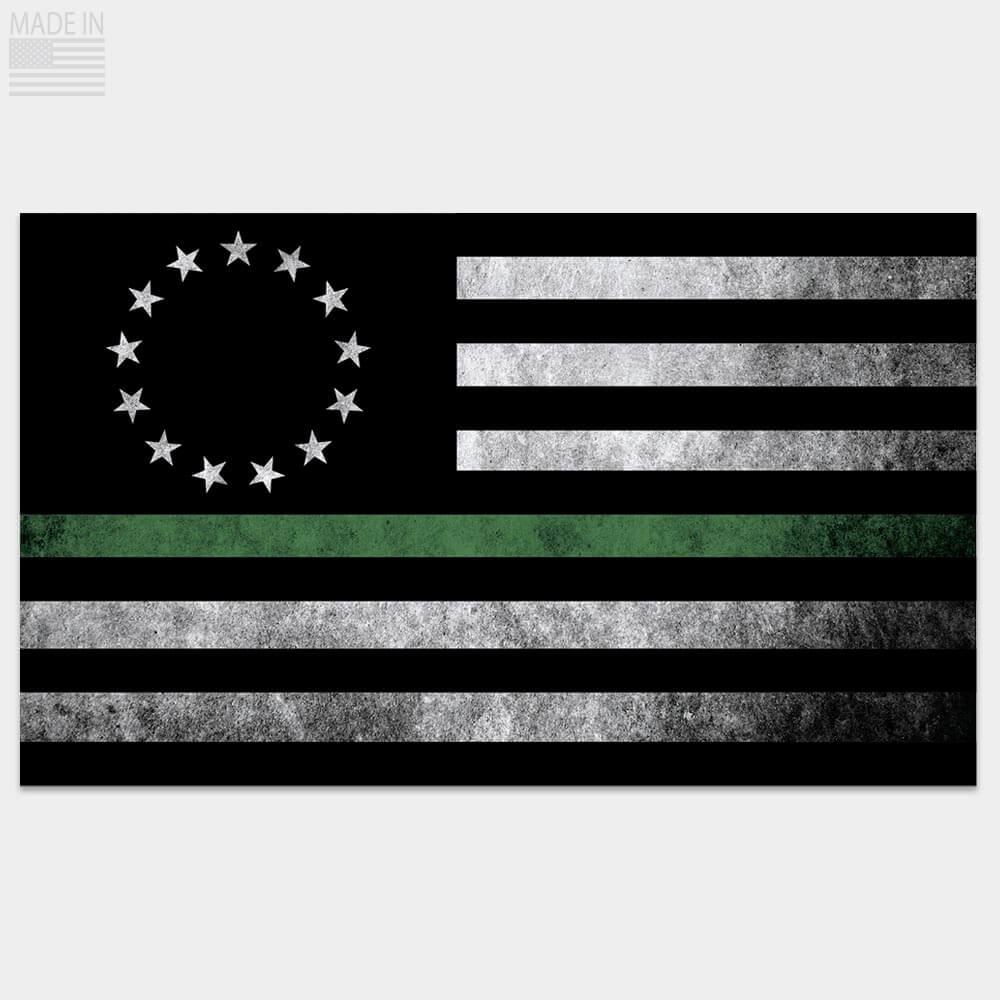 Betsy Ross Thin Green Line Flag Sticker