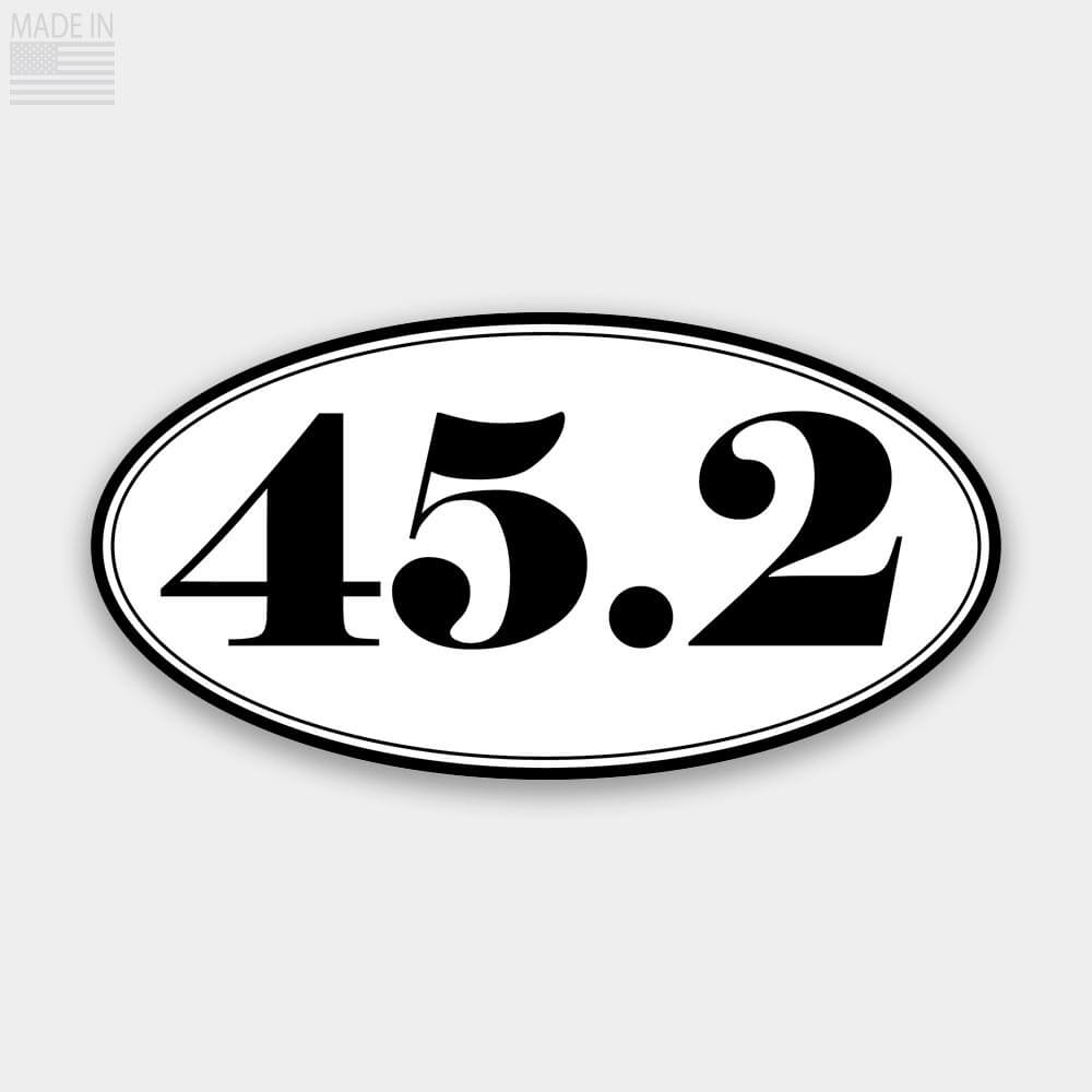 Trump 2020 45.2 White Oval Marathon Style Sticker