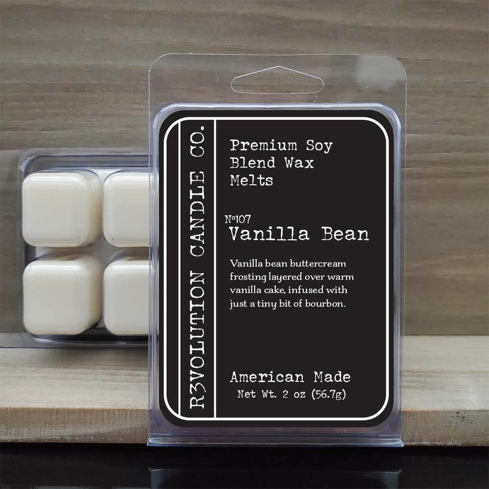 Revolution Candle Co Vanilla Bean scented wax melts. Handcrafted in the USA