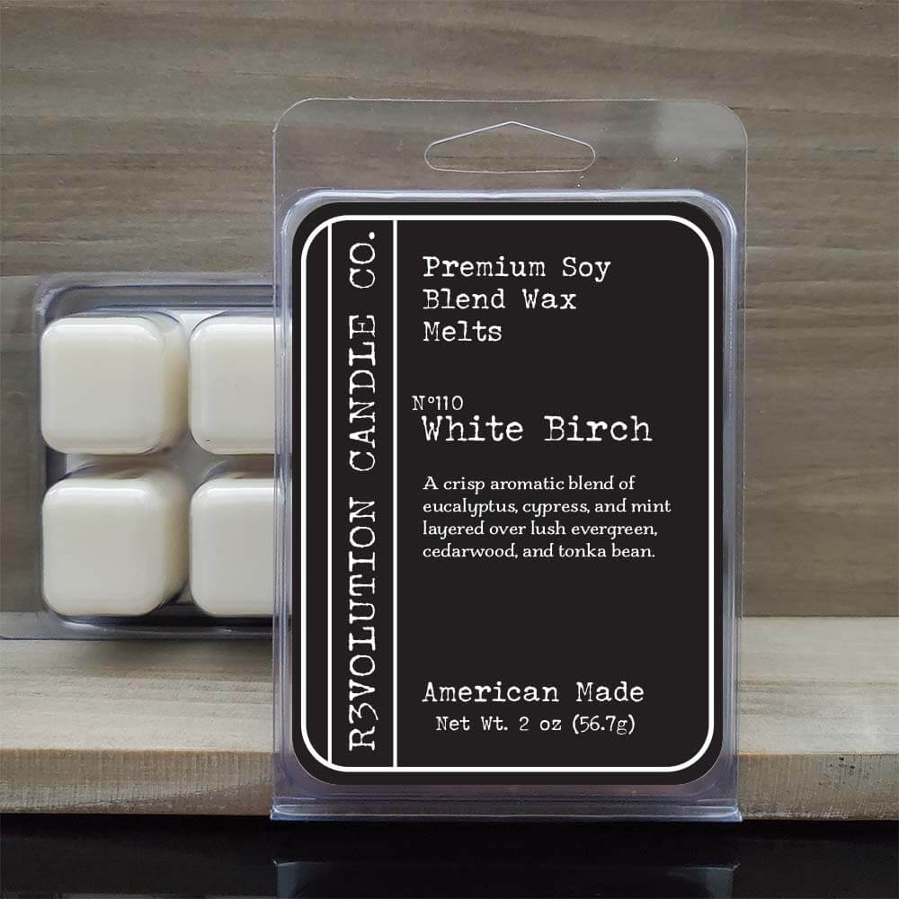 Revolution Candle Co White Birch scented wax melts. Handcrafted in the USA